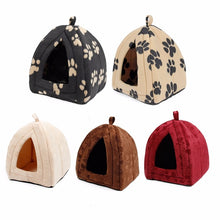 Load image into Gallery viewer, Paw Stripe Pet Bed House