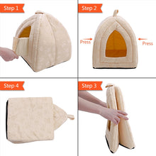 Load image into Gallery viewer, Paw Stripe Pet Bed House