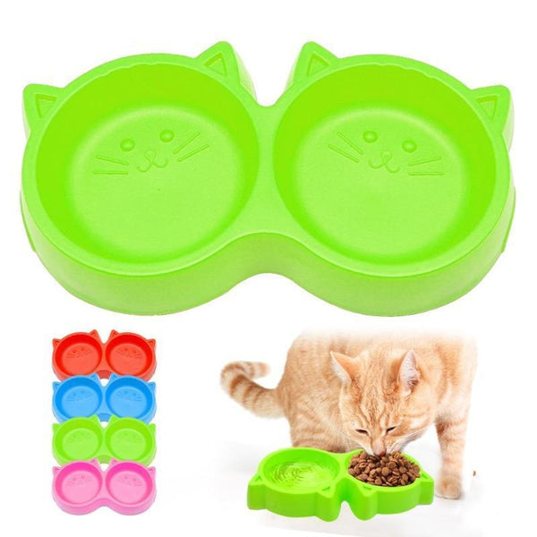 Plastic Pet Double Bowl
