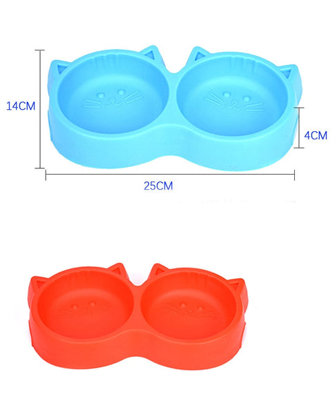 Plastic Pet Double Bowl